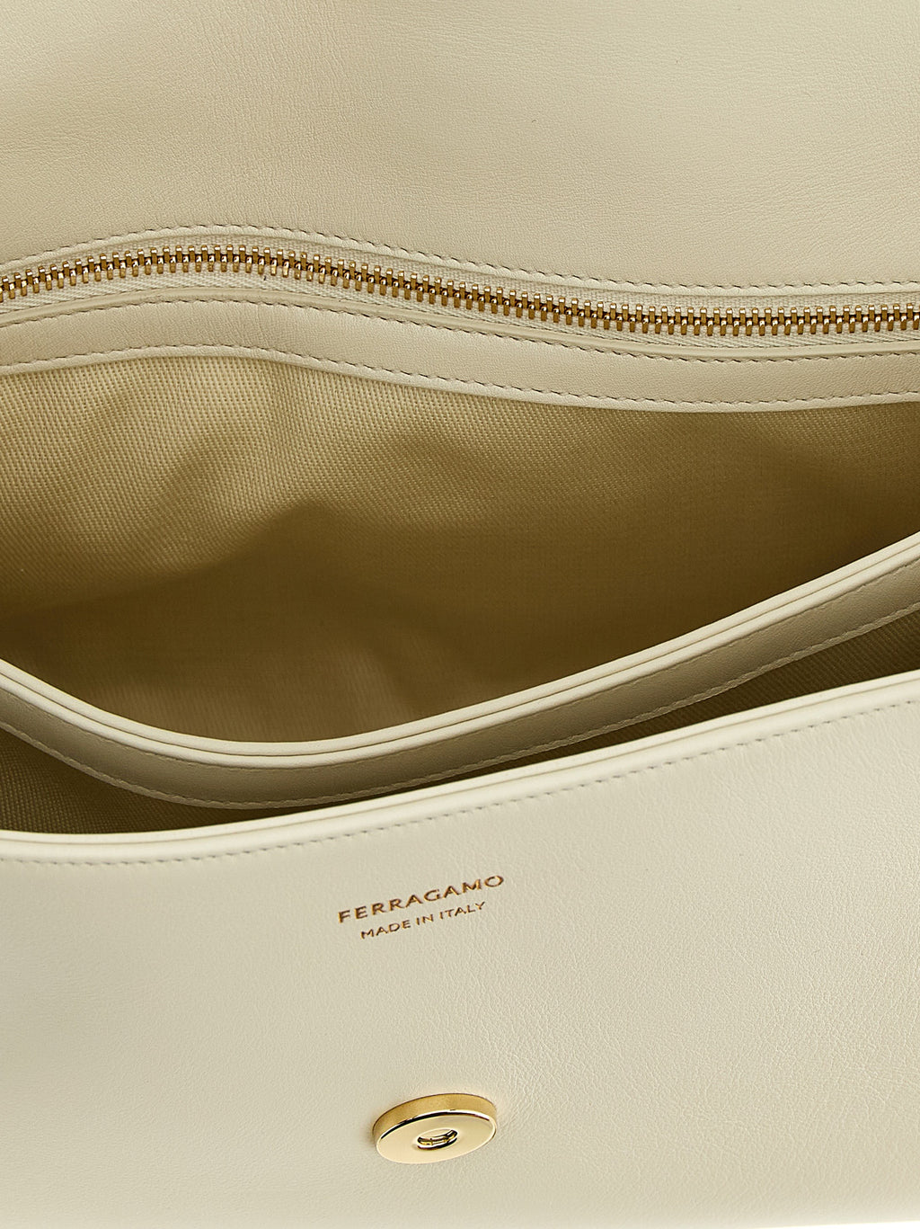 Ferragamo TH Shoulder Bag White