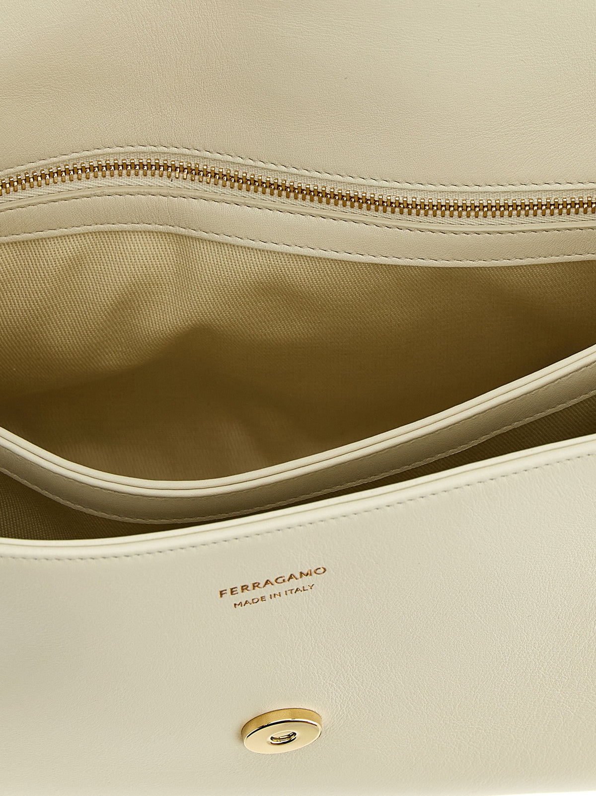 Ferragamo TH Shoulder Bag White