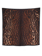 Givenchy Leopard Print Silk Square Scarf Brown