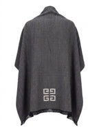 Givenchy Logo Jacquard Wool & Silk Scarf Grey