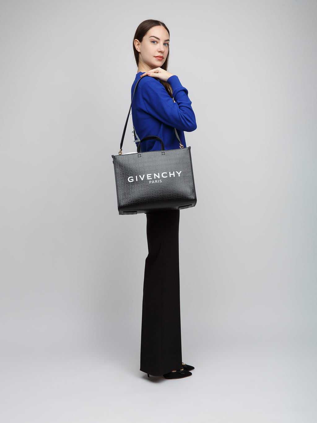 Givenchy G-Tote Medium 4G Coated Canvas Bag Black