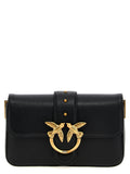 PINKO Mini Love Slouchy Black Leather Shoulder Bag