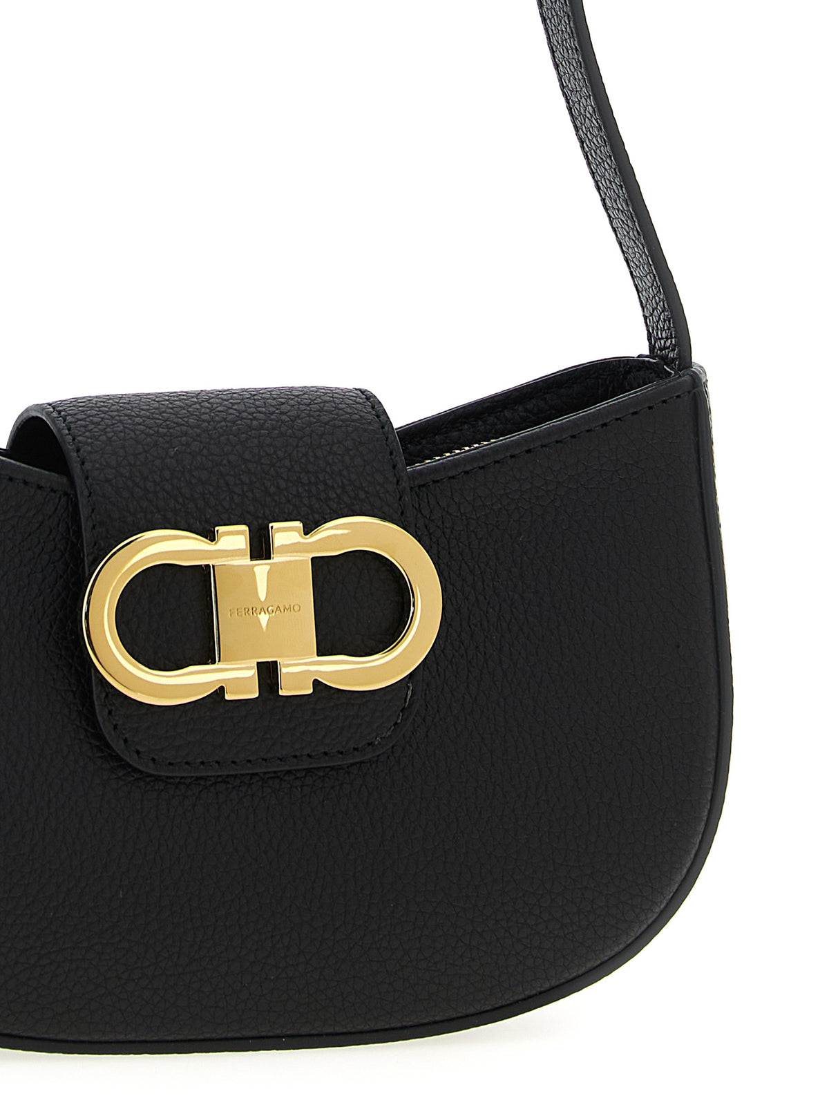 Ferragamo Double Gancini Mini Bag Black Flame Red