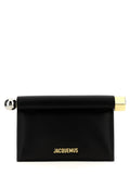 Jacquemus La Petite Pochette Rond Carré Black Leather Clutch Bag