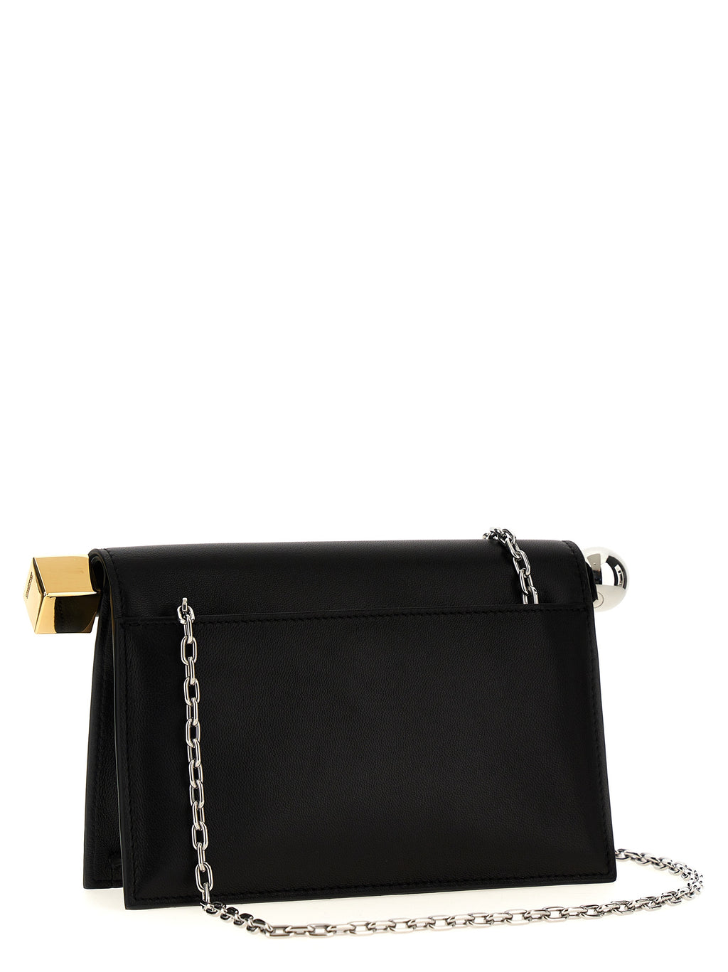 Jacquemus La Petite Pochette Rond Carré Black Leather Clutch Bag