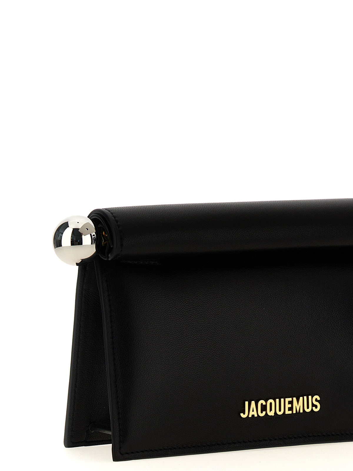 Jacquemus La Petite Pochette Rond Carré Black Leather Clutch Bag