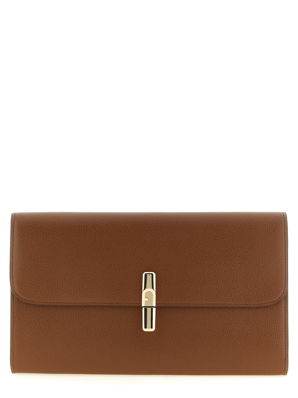 Furla Iride Rosewood Textured Leather Clutch Bag