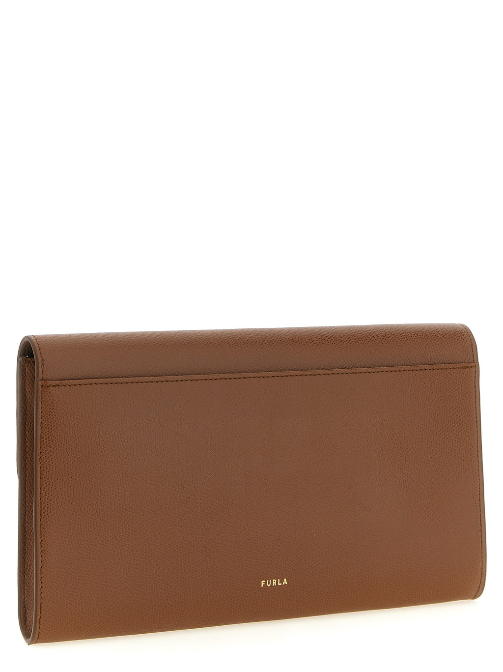 Furla Iride Rosewood Textured Leather Clutch Bag