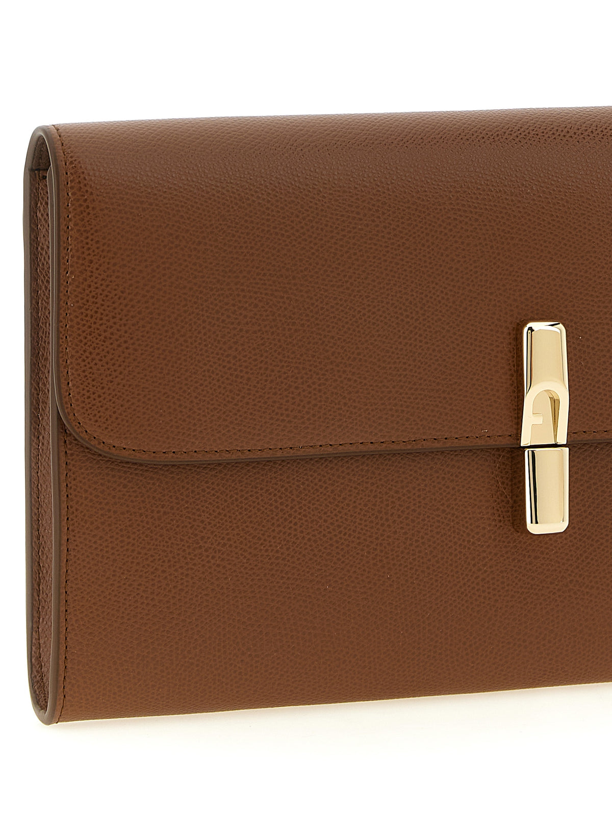 Furla Iride Rosewood Textured Leather Clutch Bag