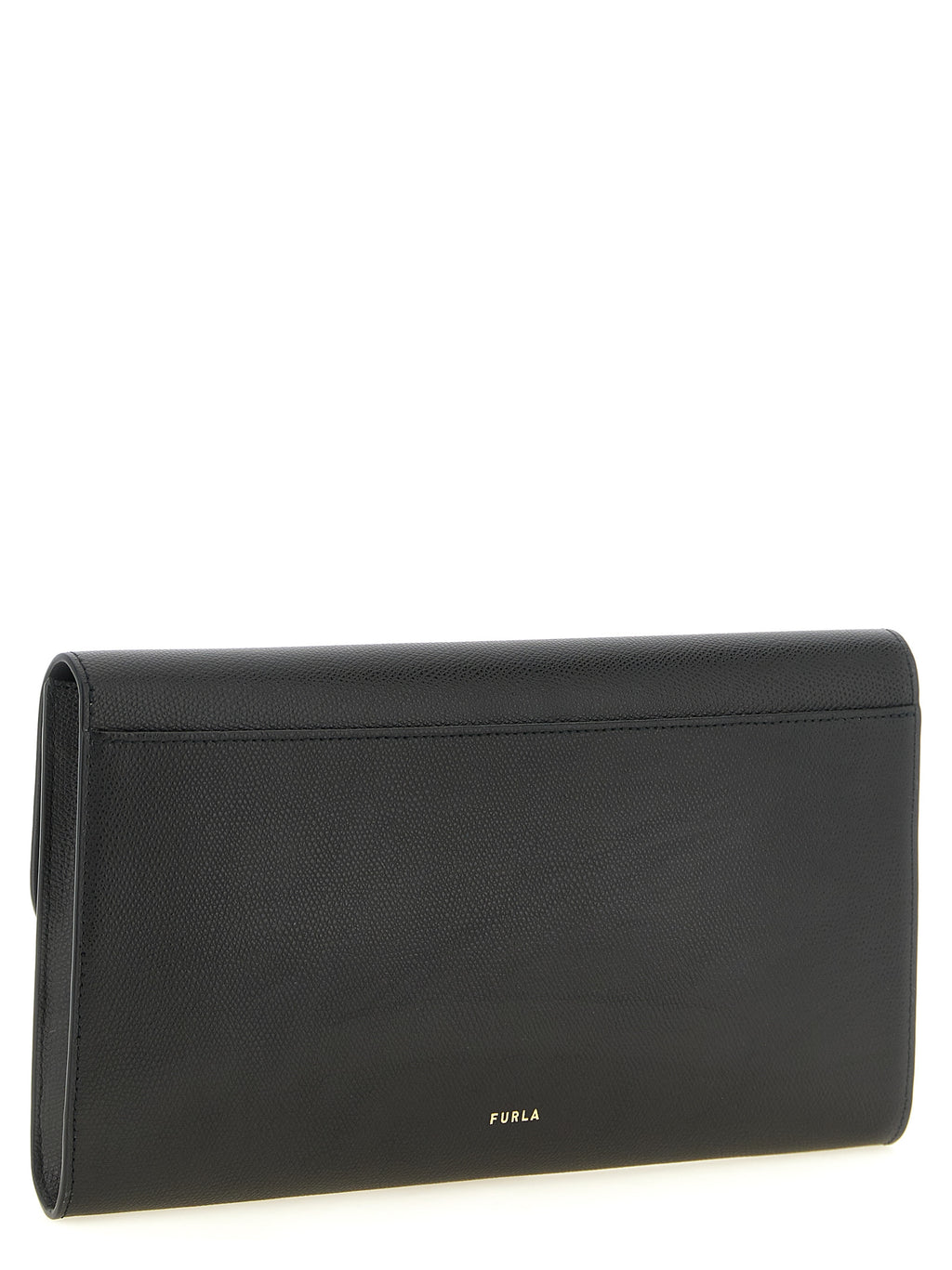 Furla Iride Nero Textured Calf Leather Clutch Bag