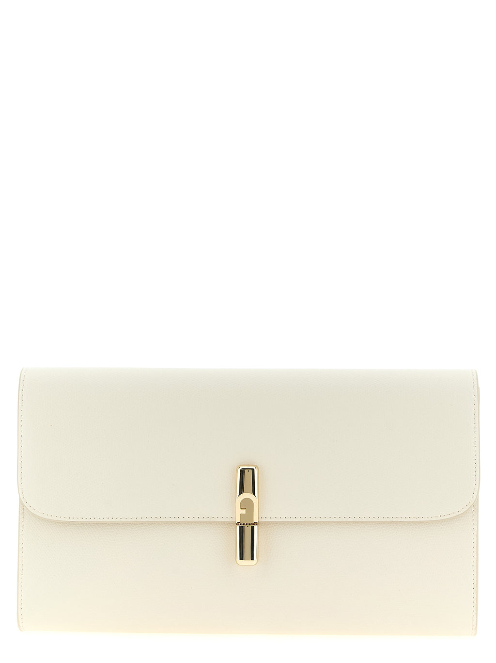 Furla Iride Panna Textured Calf Leather Clutch Bag