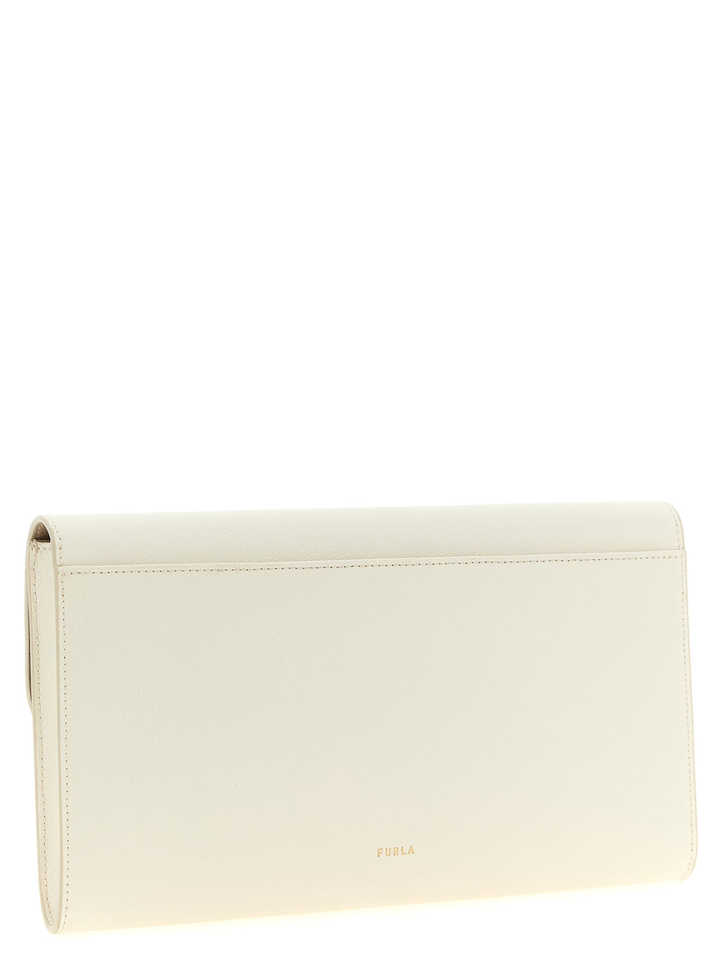 Furla Iride Panna Textured Calf Leather Clutch Bag
