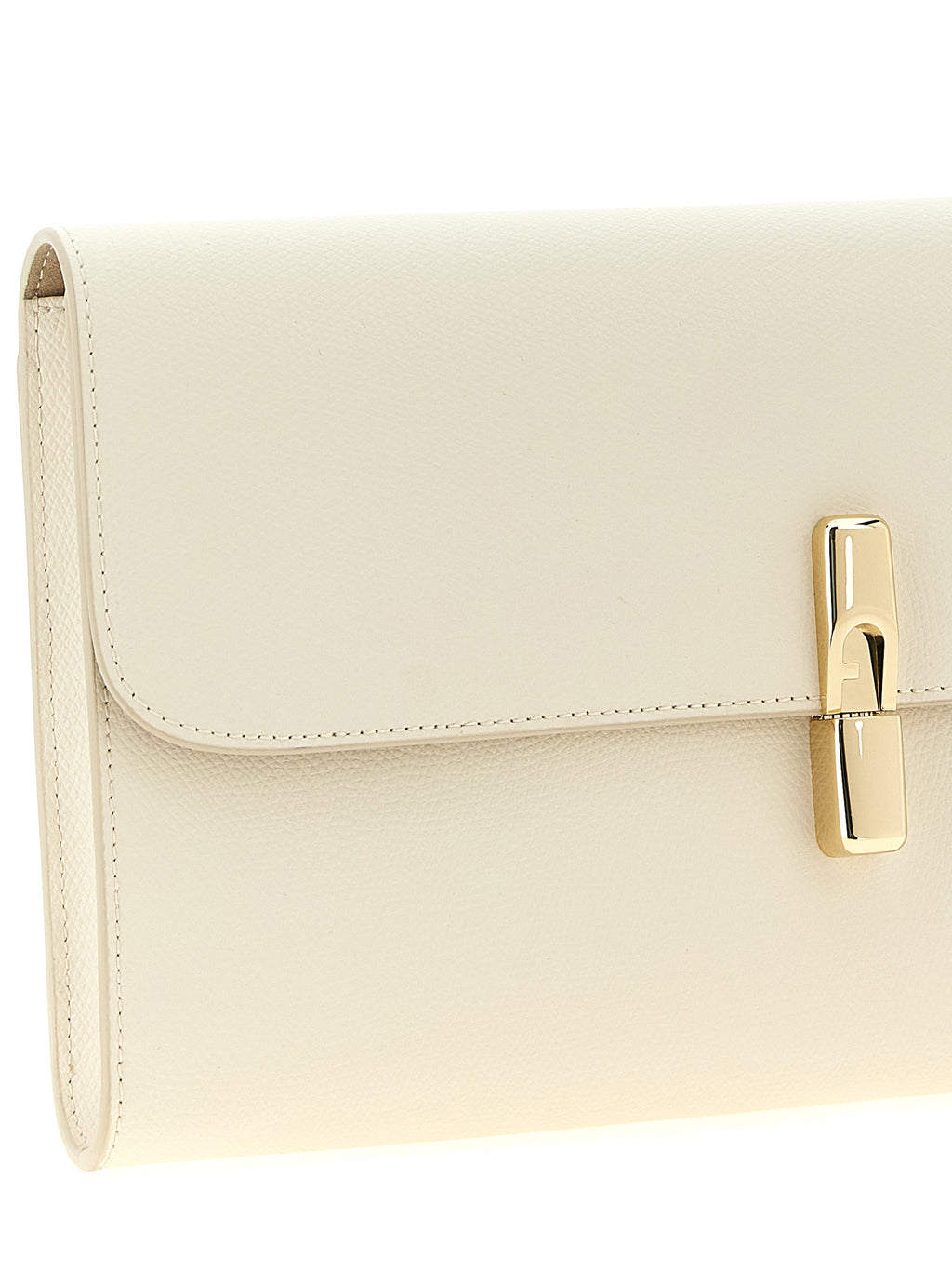Furla Iride Panna Textured Calf Leather Clutch Bag