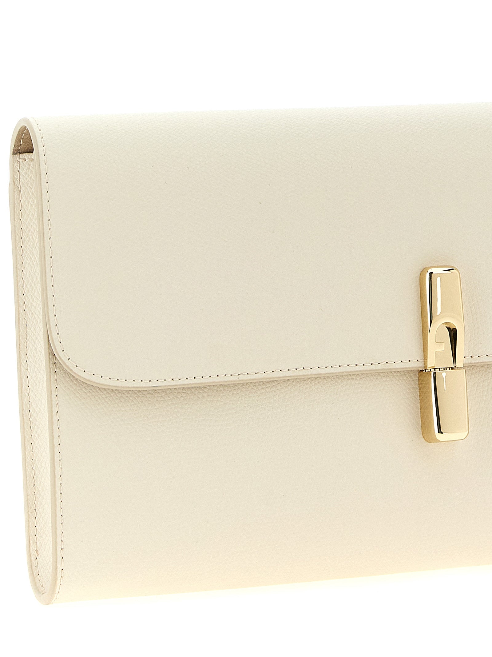 Furla Iride Panna Textured Calf Leather Clutch Bag