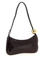 Jacquemus Le Bisou Perle Bordeaux Croc-Embossed Leather Shoulder Bag
