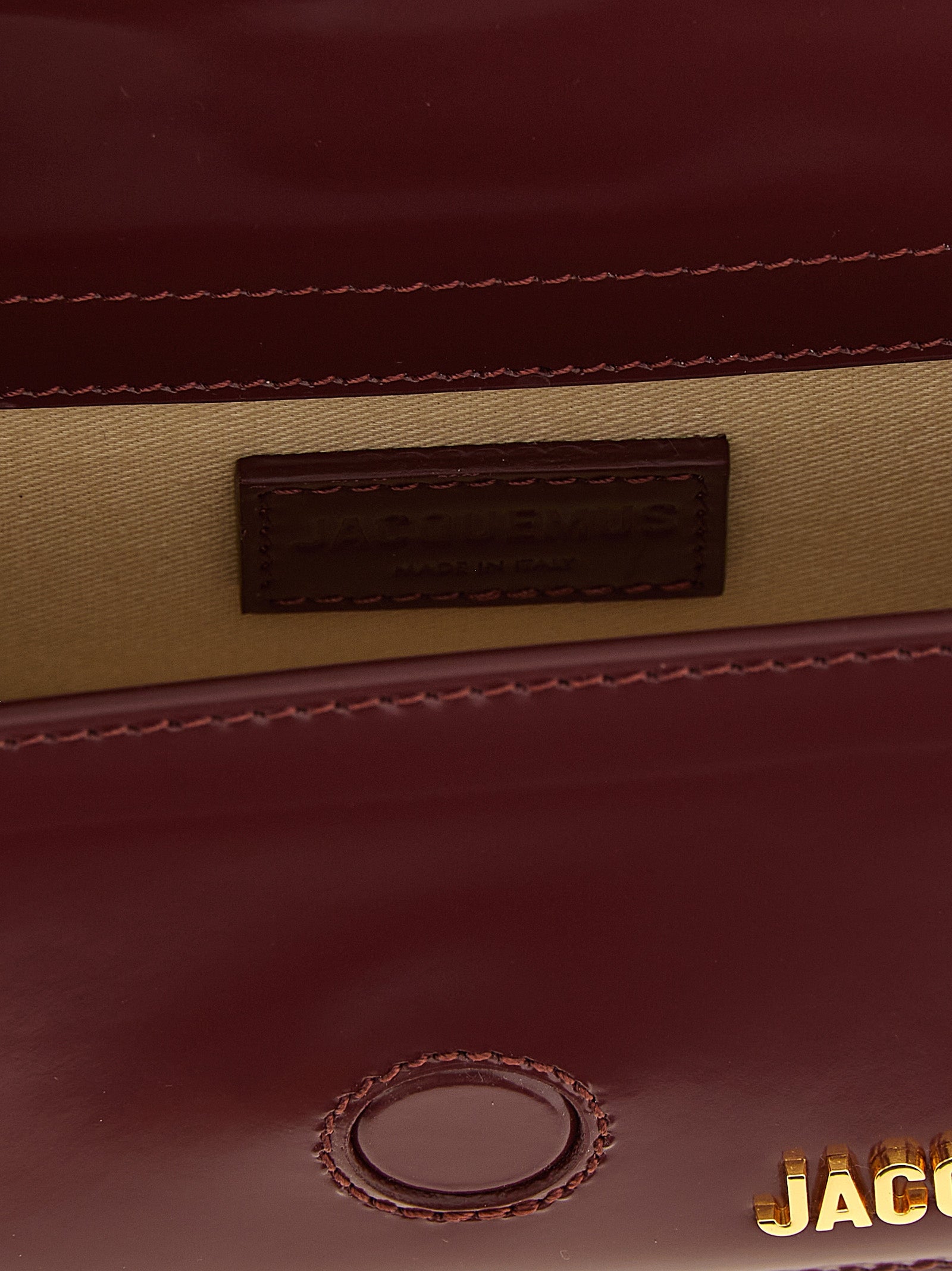 Jacquemus Le Bambino Bordeaux Patent  Leather Handbag