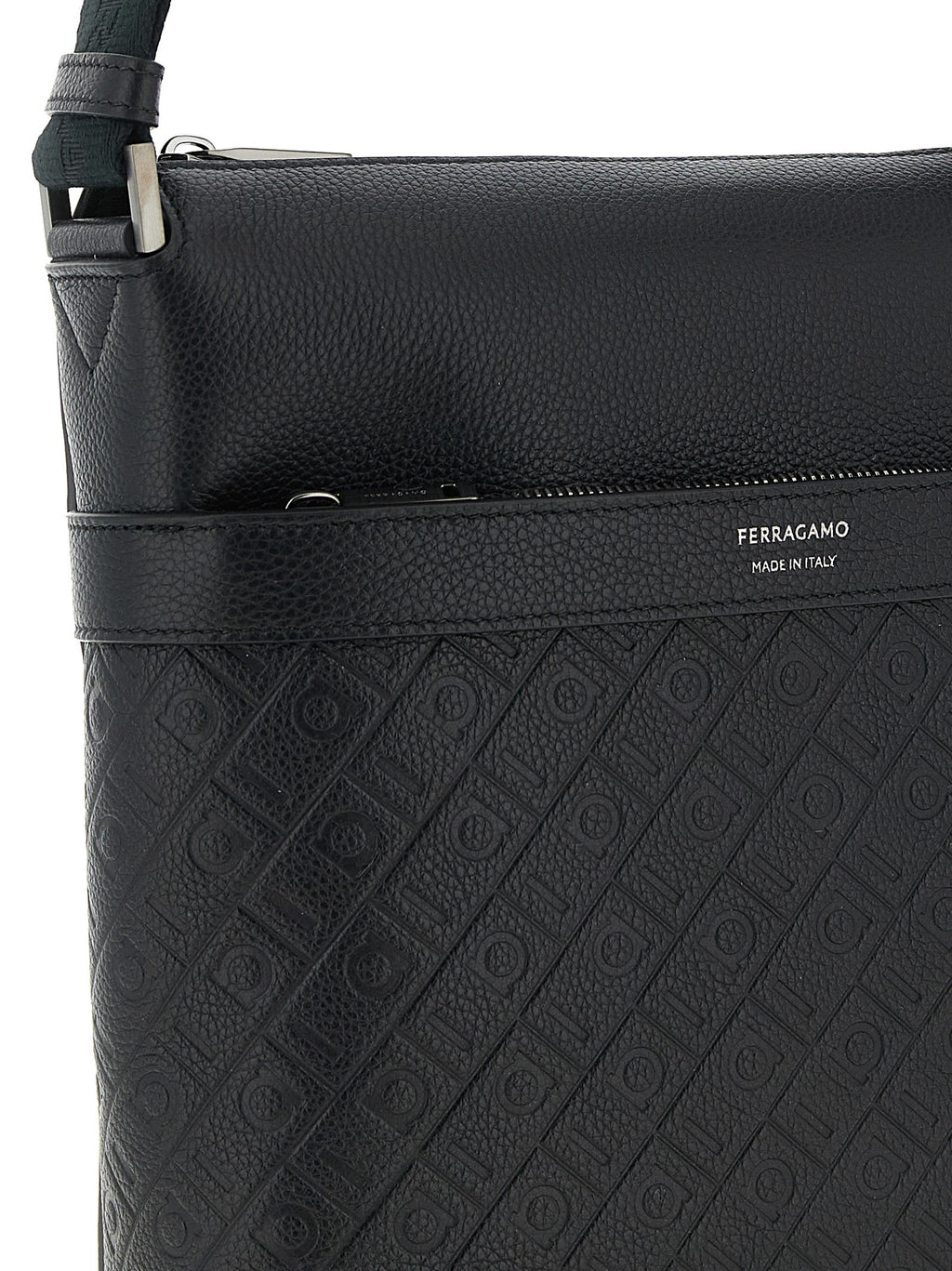 Ferragamo Monogram Messenger Bag Black