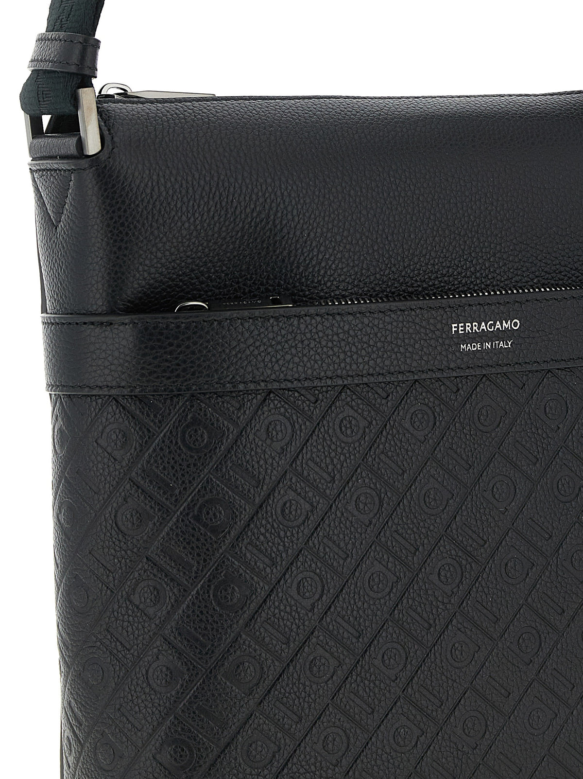 Ferragamo Monogram Messenger Bag Black
