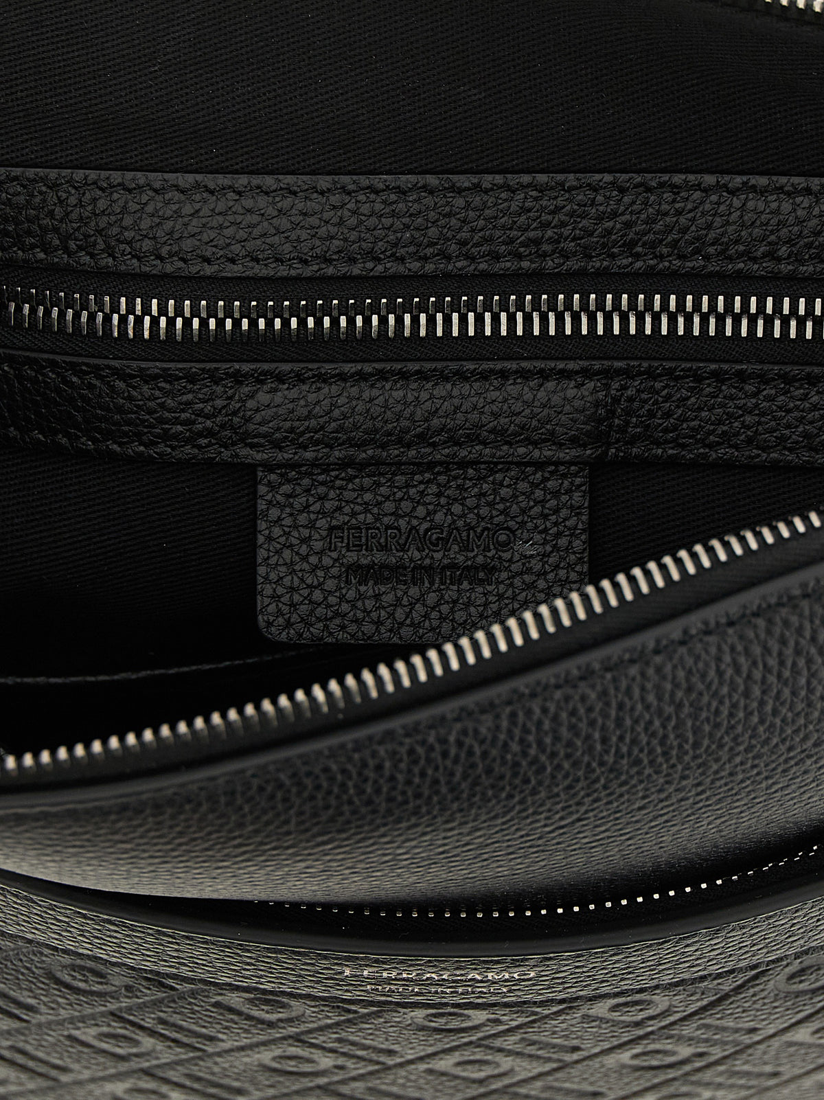 Ferragamo Monogram Messenger Bag Black