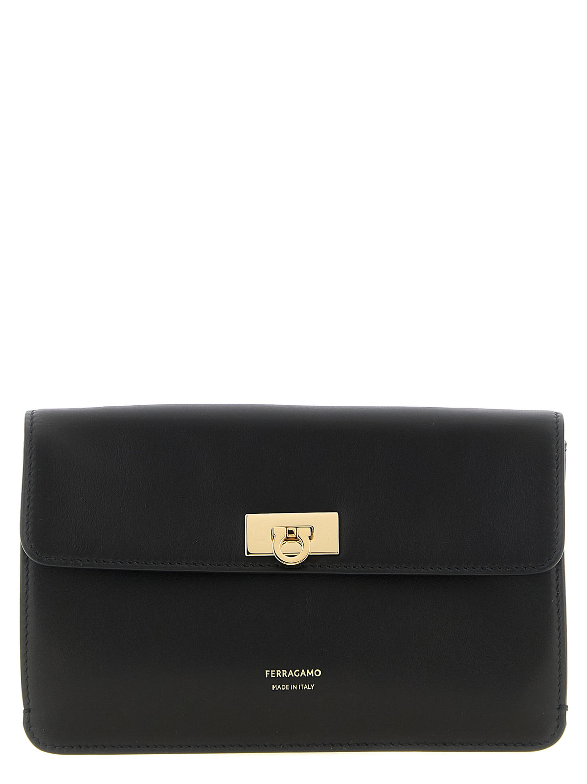 Ferragamo Flat Gancini Mini Bag Black