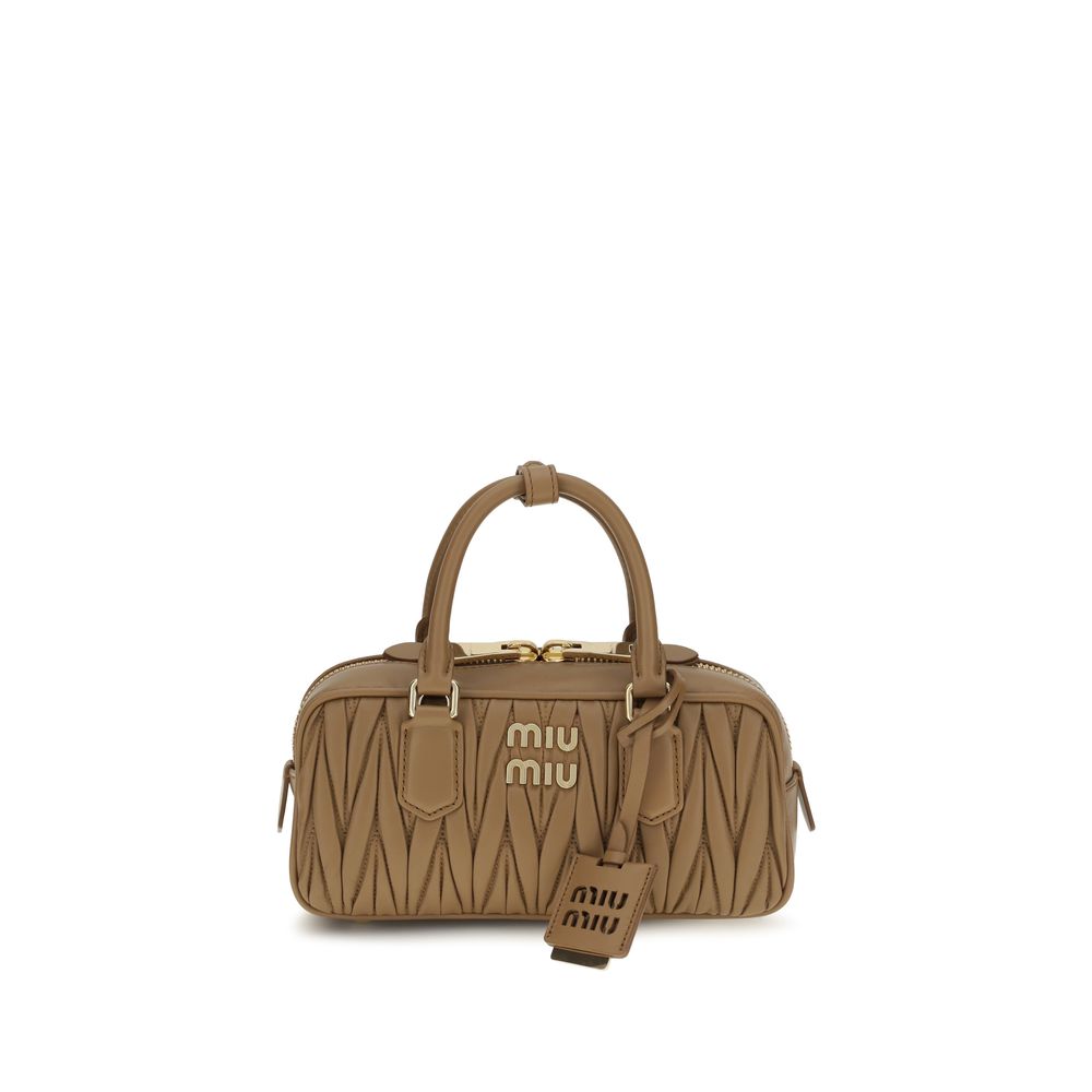 Miu Miu Arcadie Matelassé Leather Bag Caramel
