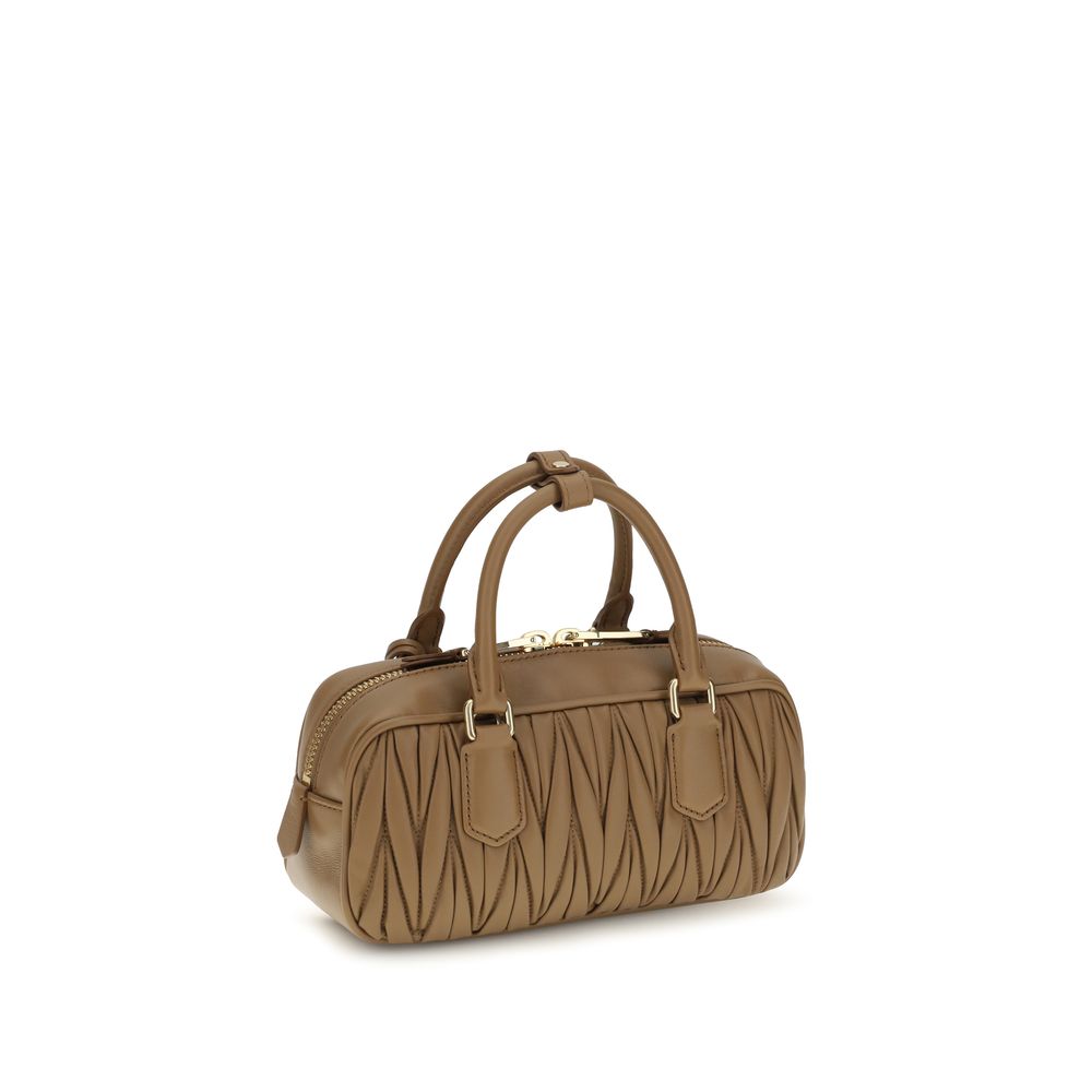 Miu Miu Arcadie Matelassé Leather Bag Caramel
