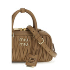 Miu Miu Arcadie Matelassé Leather Bag Caramel