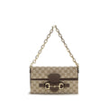 Gucci Horsebit Ristretto Medium Shoulder Bag Sand Brown