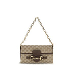 Gucci Horsebit Ristretto Medium Shoulder Bag Sand Brown