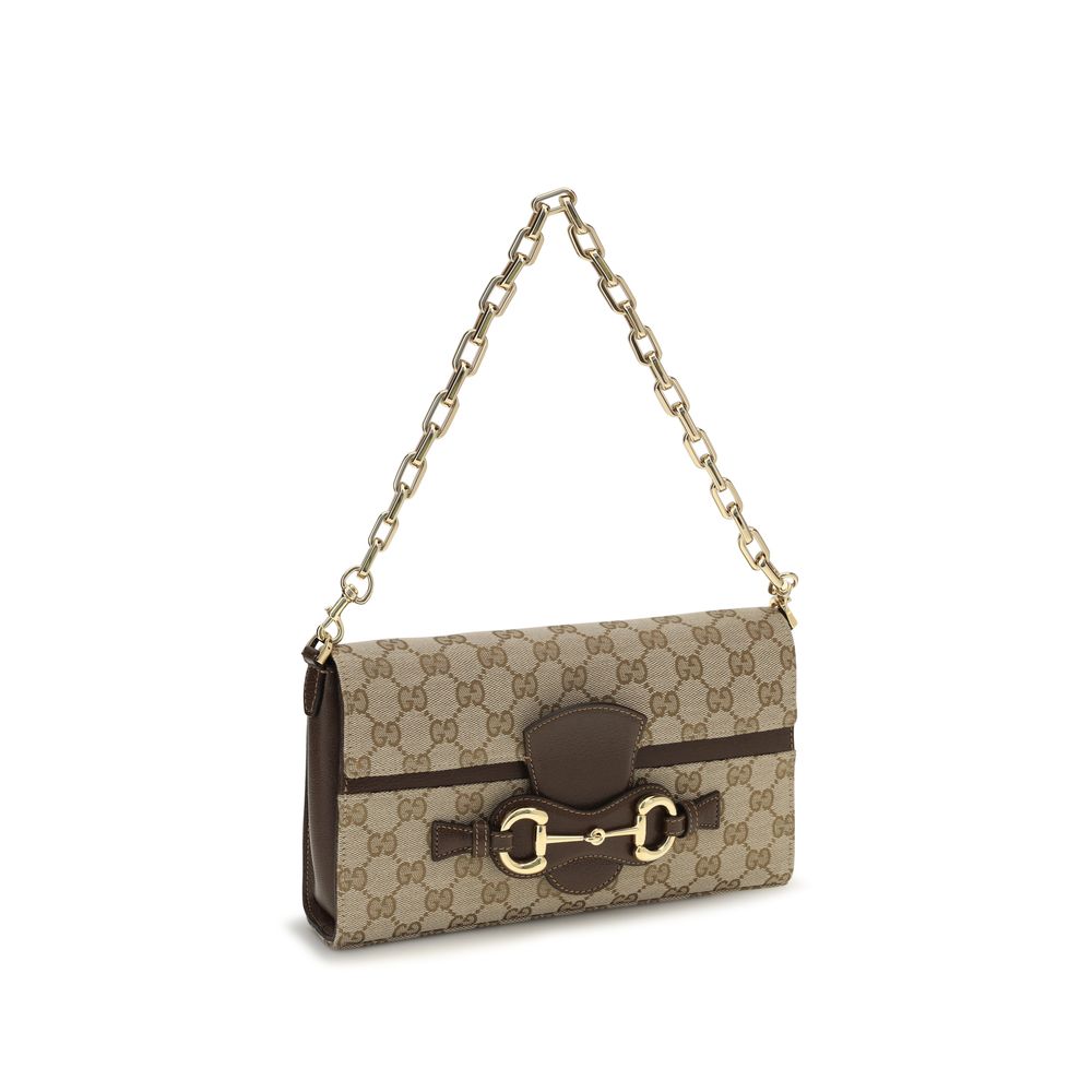 Gucci Horsebit Ristretto Medium Shoulder Bag Sand Brown