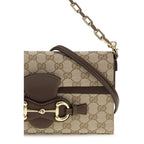 Gucci Horsebit Ristretto Medium Shoulder Bag Sand Brown