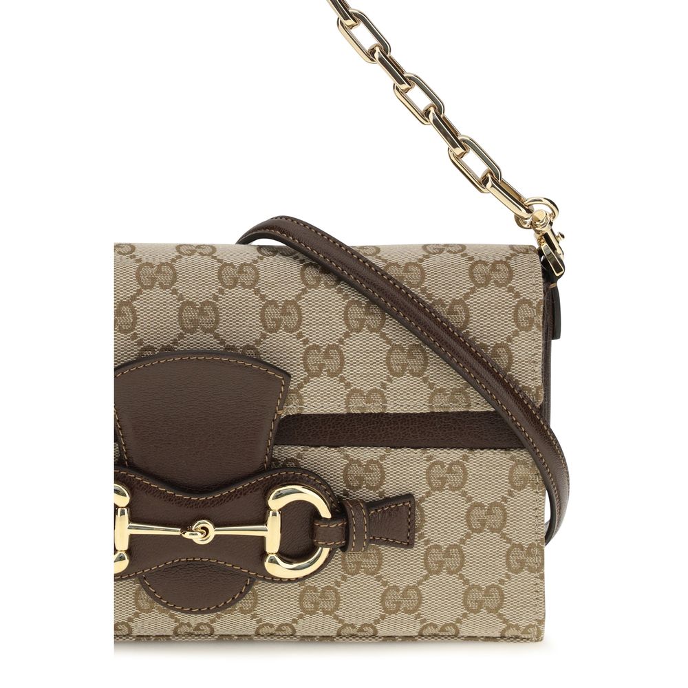Gucci Horsebit Ristretto Medium Shoulder Bag Sand Brown