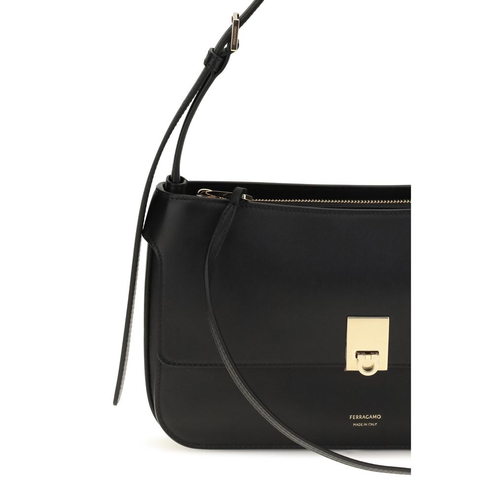Ferragamo Mini Cara Shoulder Bag Black