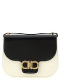 Ferragamo Double Gancini XS Black & White Leather Crossbody Bag
