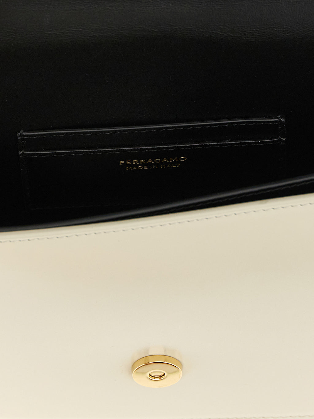 Ferragamo Double Gancini XS Black & White Leather Crossbody Bag