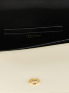 Ferragamo Double Gancini XS Black & White Leather Crossbody Bag