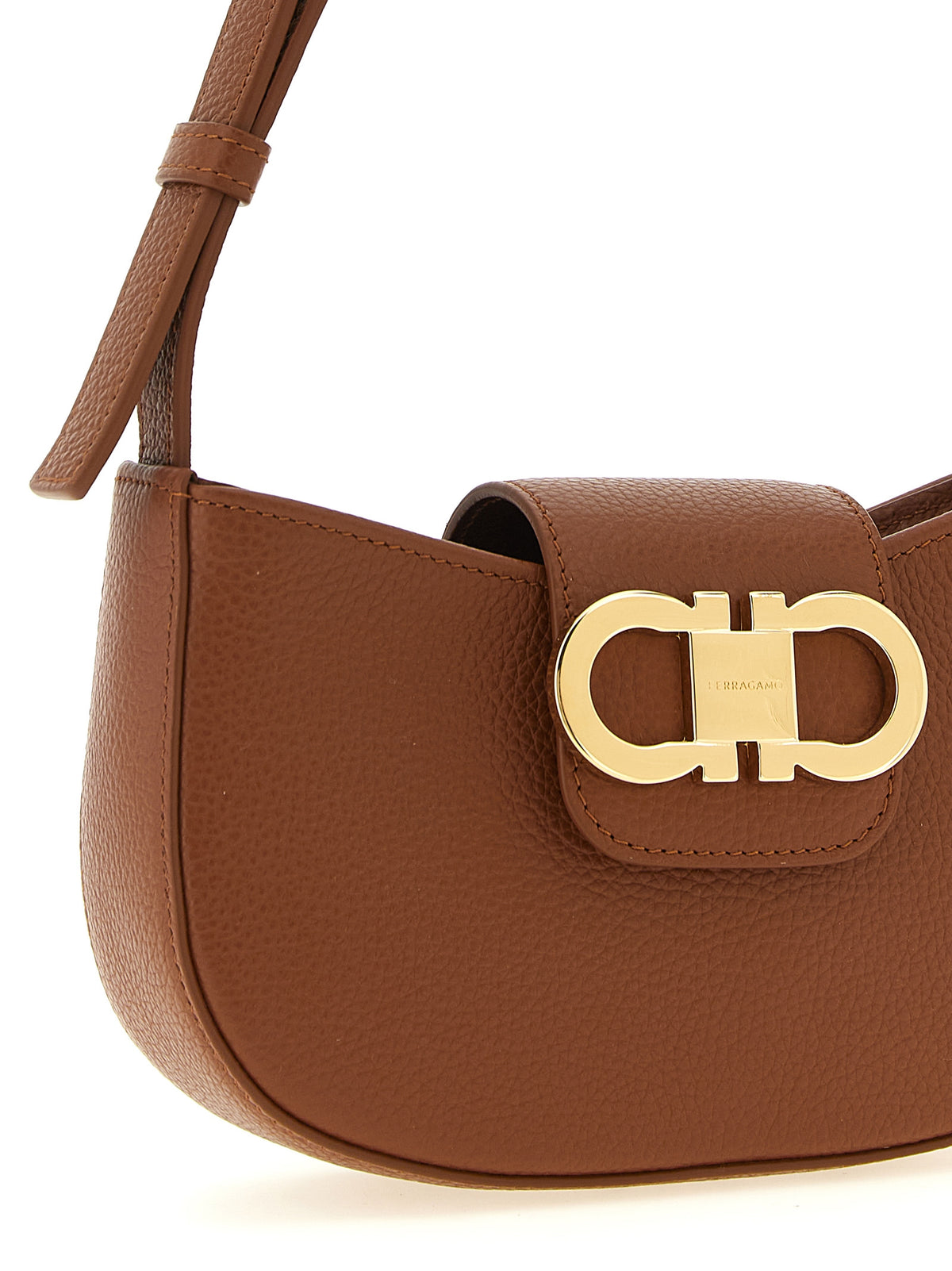 Ferragamo Gabry New Cognac Leather Shoulder Bag