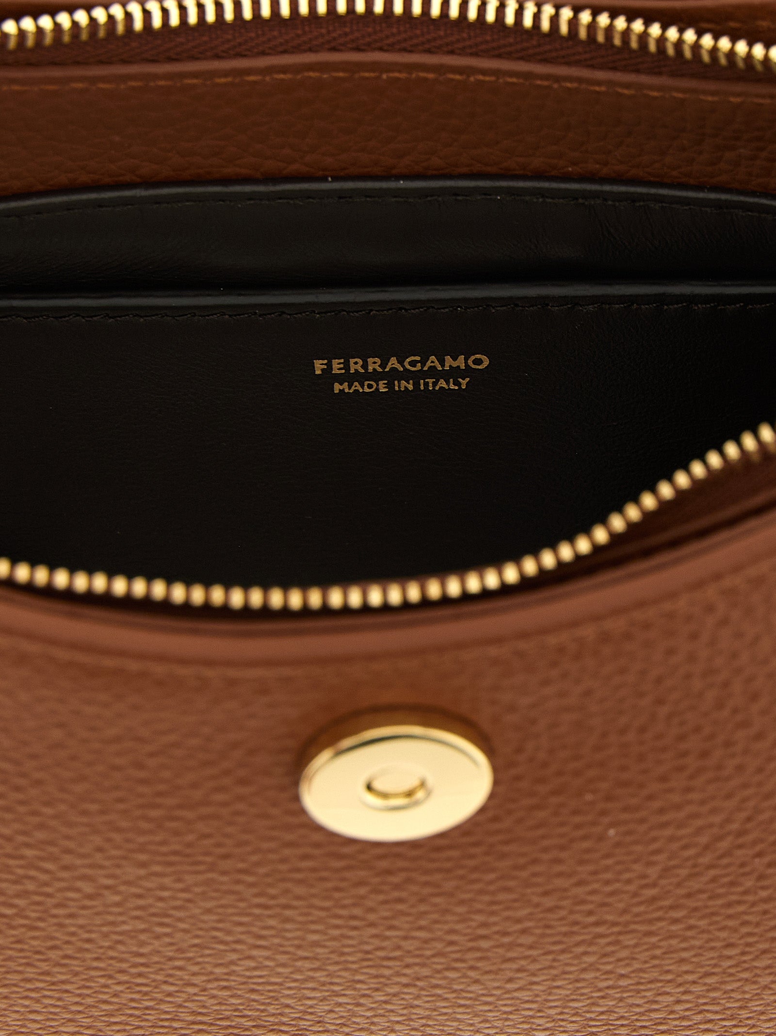Ferragamo Gabry New Cognac Leather Shoulder Bag
