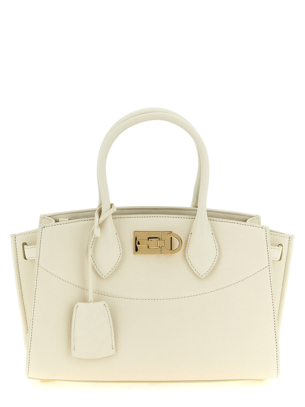 Ferragamo Studio Soft East-West Medium Brown Leather & Suede Shoulder Bag