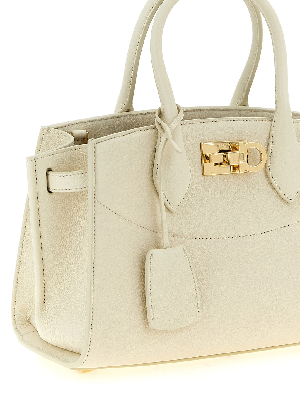Ferragamo Studio Soft East-West Medium Brown Leather & Suede Shoulder Bag