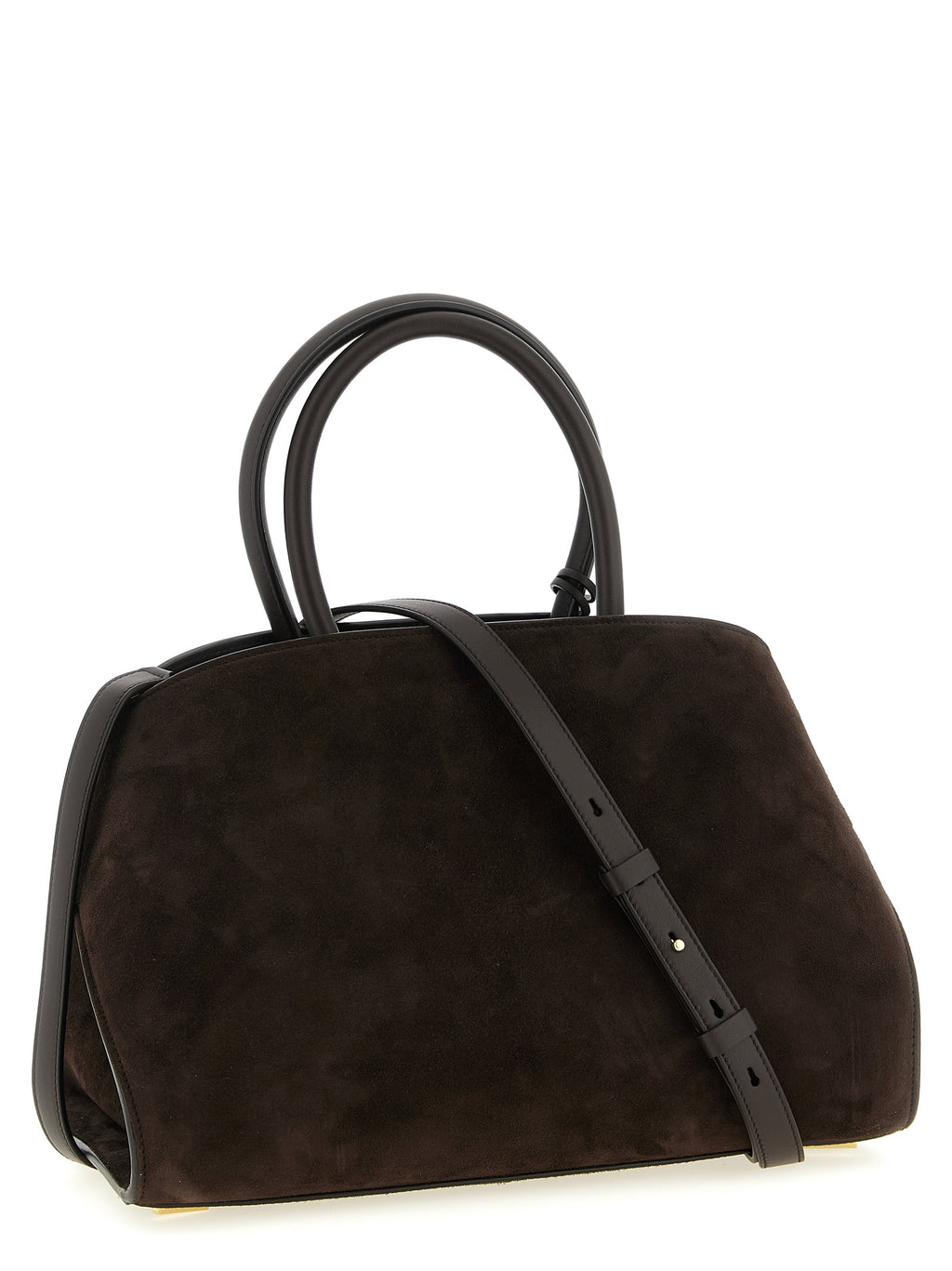Ferragamo Hug S Testa di Moro Suede Handbag