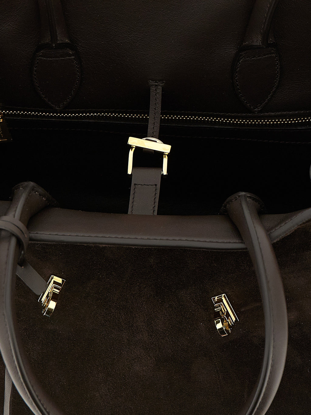 Ferragamo Hug S Testa di Moro Suede Handbag