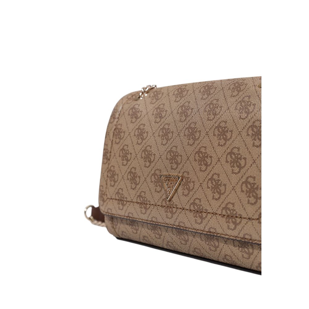 Guess Noelle 4G Logo Latte Brown Mini Crossbody Bag