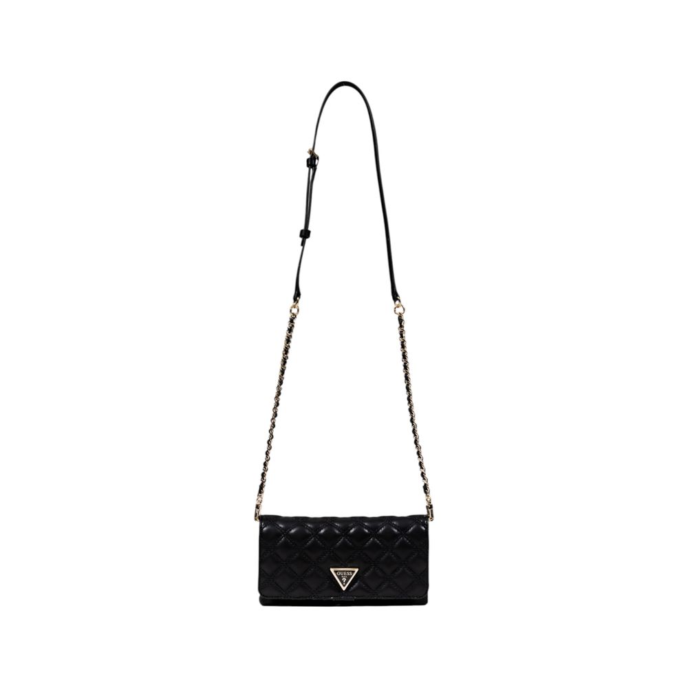 Guess Giully II Black Quilted Crossbody Organizer Bag