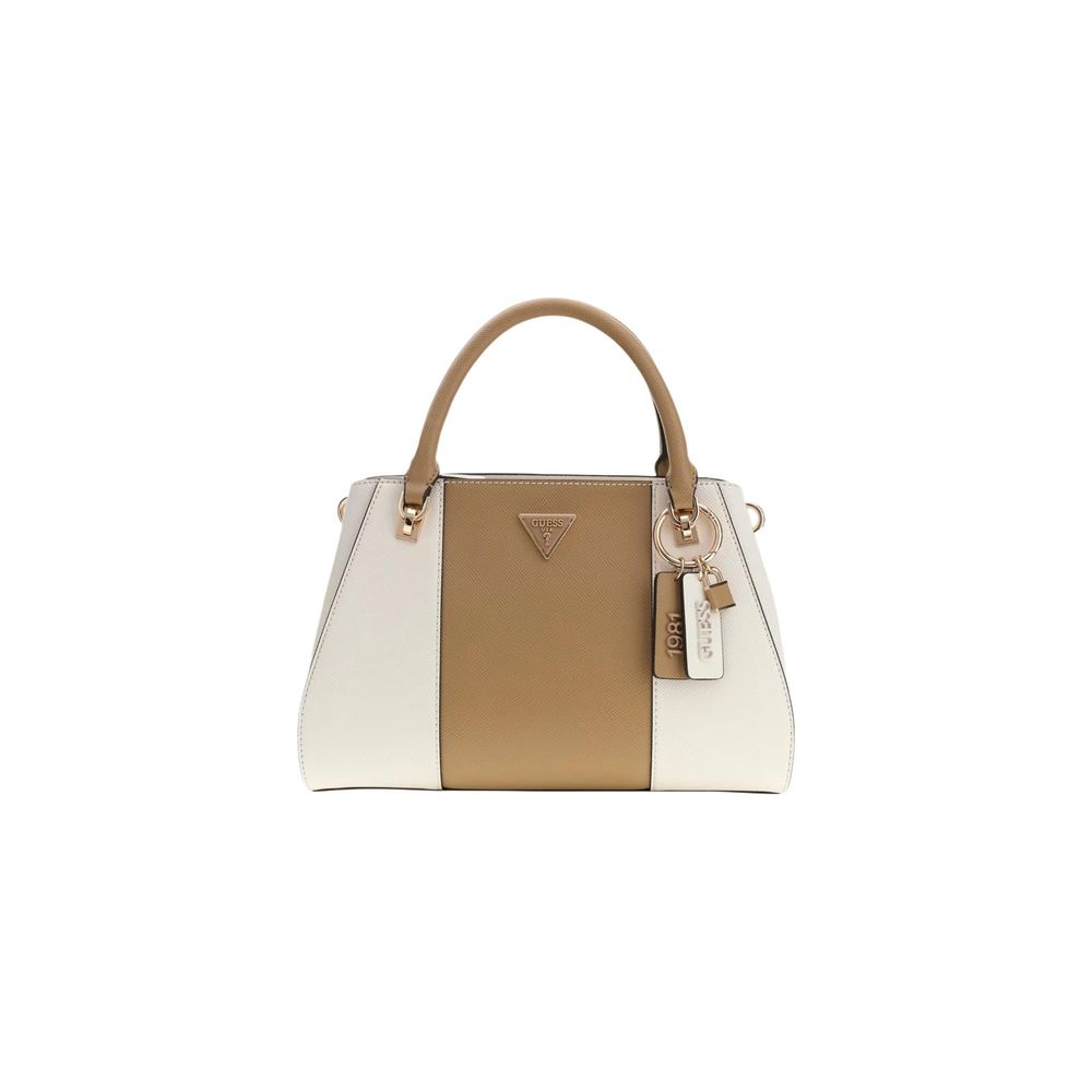 Guess Noelle II Luxury Off White & Beige Satchel Bag