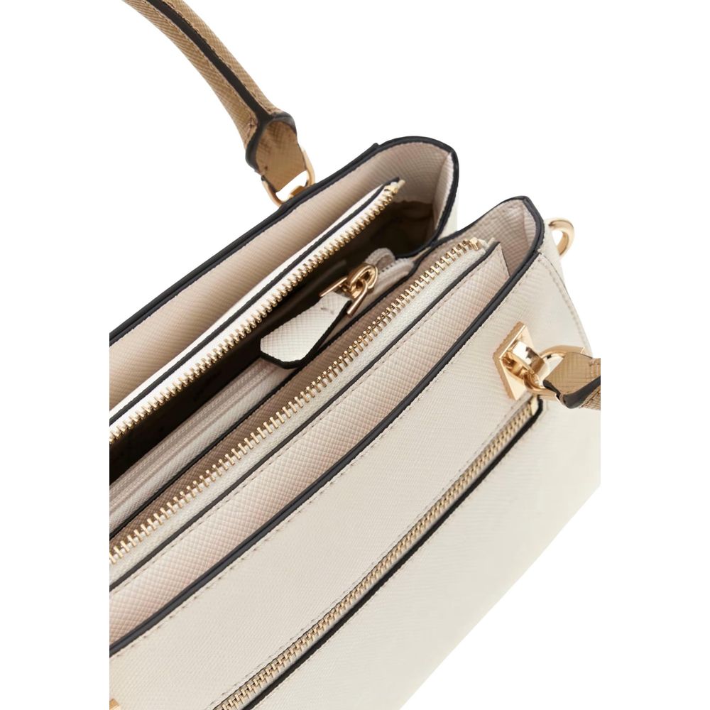 Guess Noelle II Luxury Off White & Beige Satchel Bag