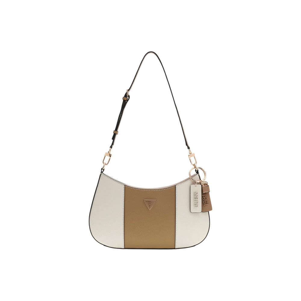 Guess Noelle II Off White & Beige Shoulder Bag