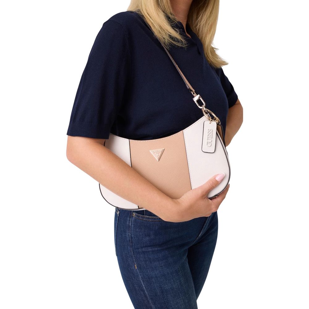 Guess Noelle II Off White & Beige Shoulder Bag