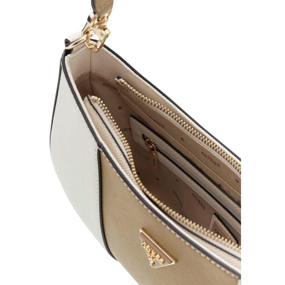 Guess Noelle II Off White & Beige Shoulder Bag