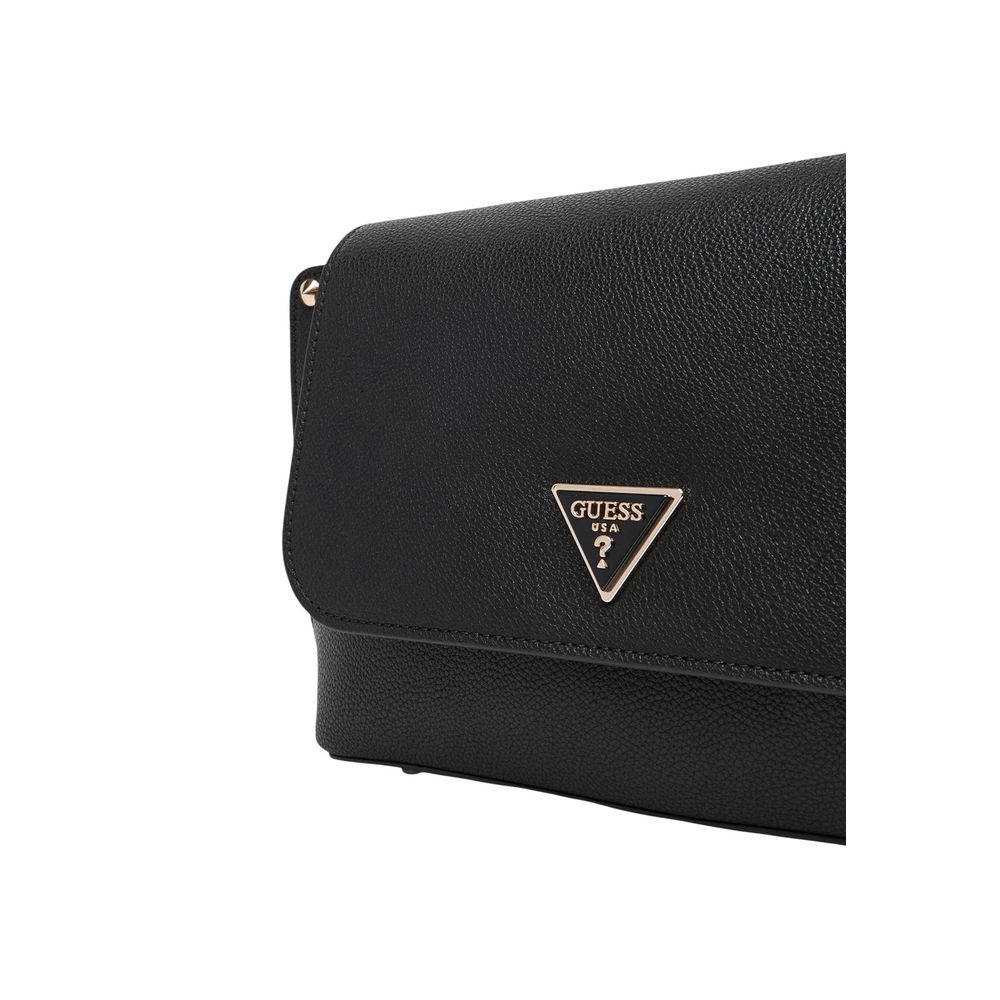 Guess Meridian II Black Flap Crossbody Bag